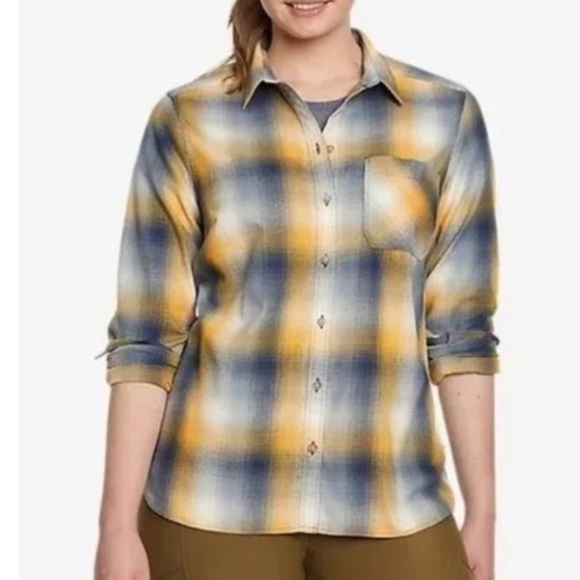 Eddie Bauer Women’s Size Medium Expedition Performance Flannel 2.0 Shirt - Picture 1 of 12